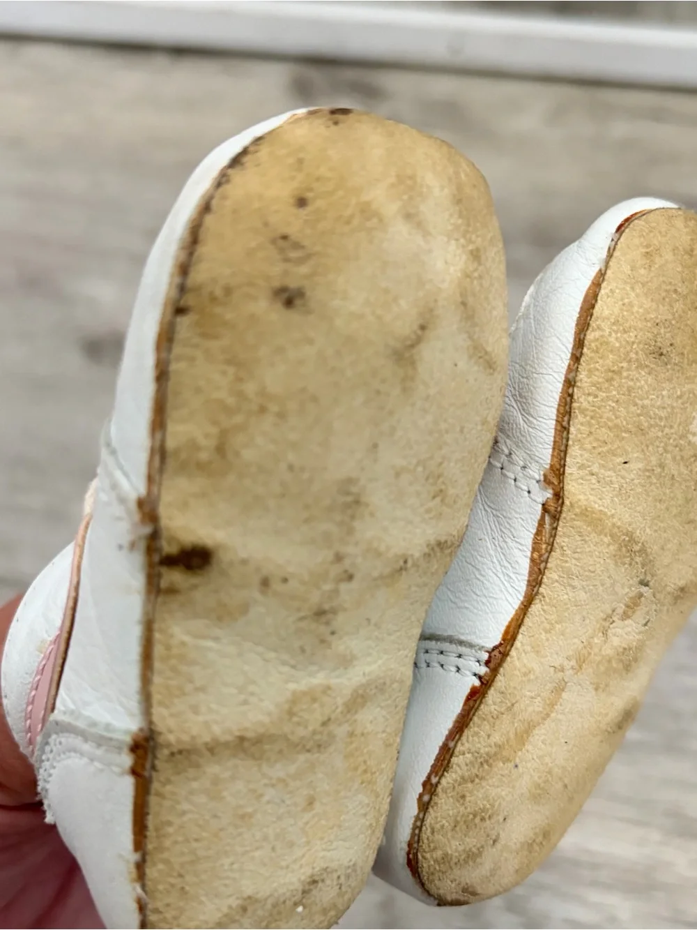 Vintage Nike Baby Crib Shoes White Pink Leather Infant